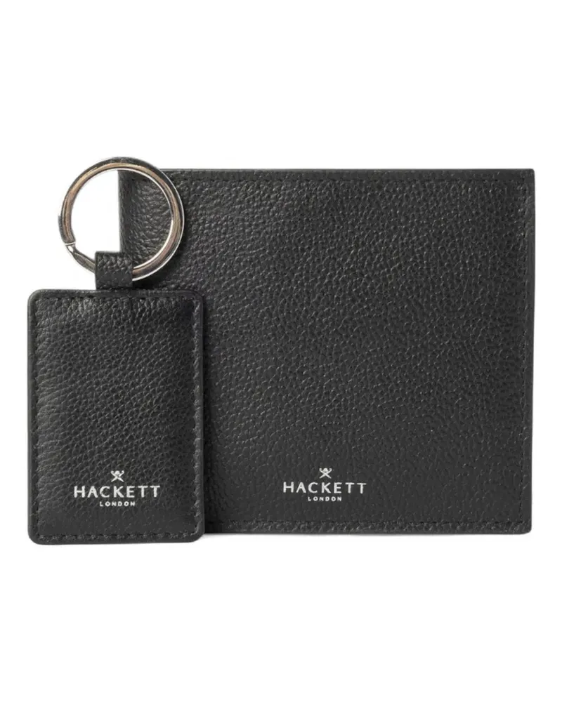 Hackett textured keyring bifold wallet - Schwarz Schwarz