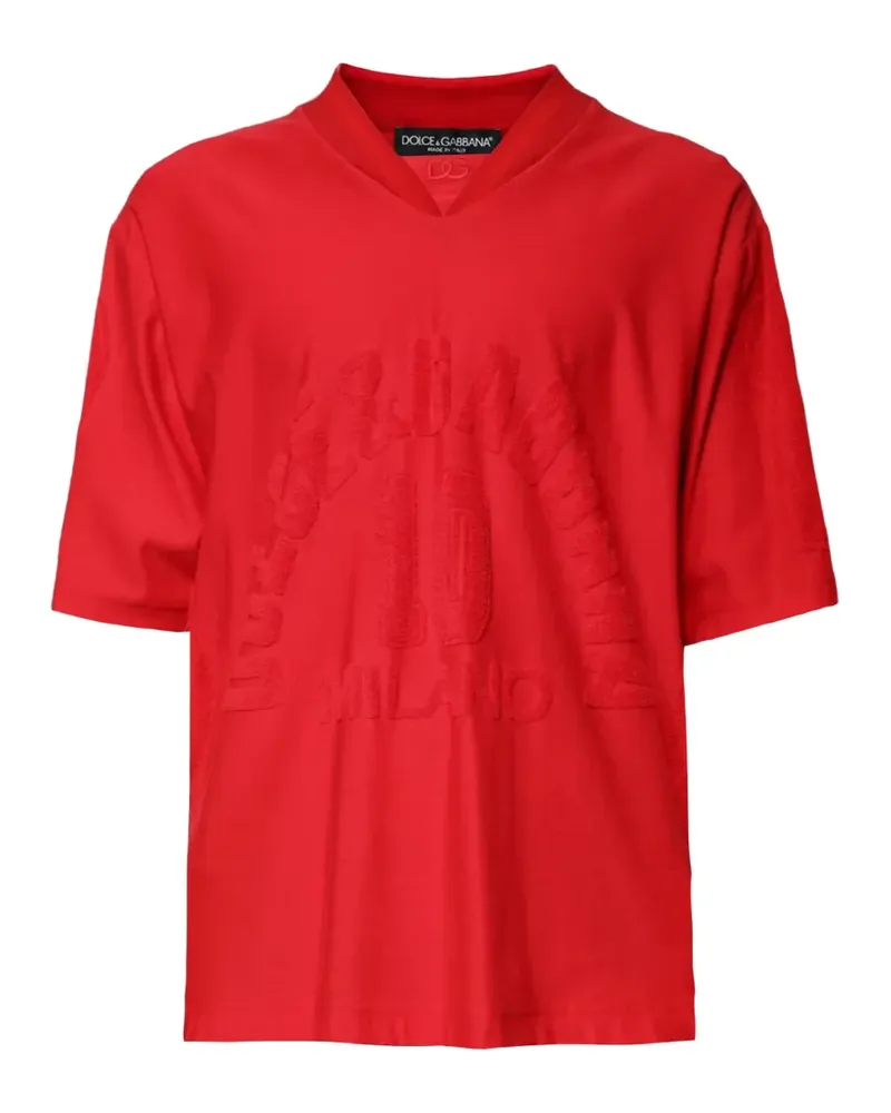 Dolce & Gabbana T-Shirt mit V-Ausschnitt - Rot Rot