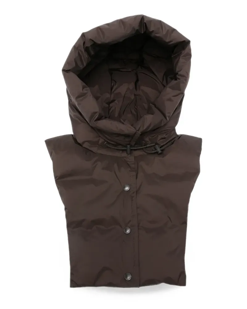 Yves Salomon Wattierter Hoodie mit Kordelzug - Braun Braun
