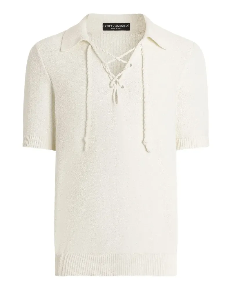 Dolce & Gabbana Poloshirt mit Schnürung - Nude Nude