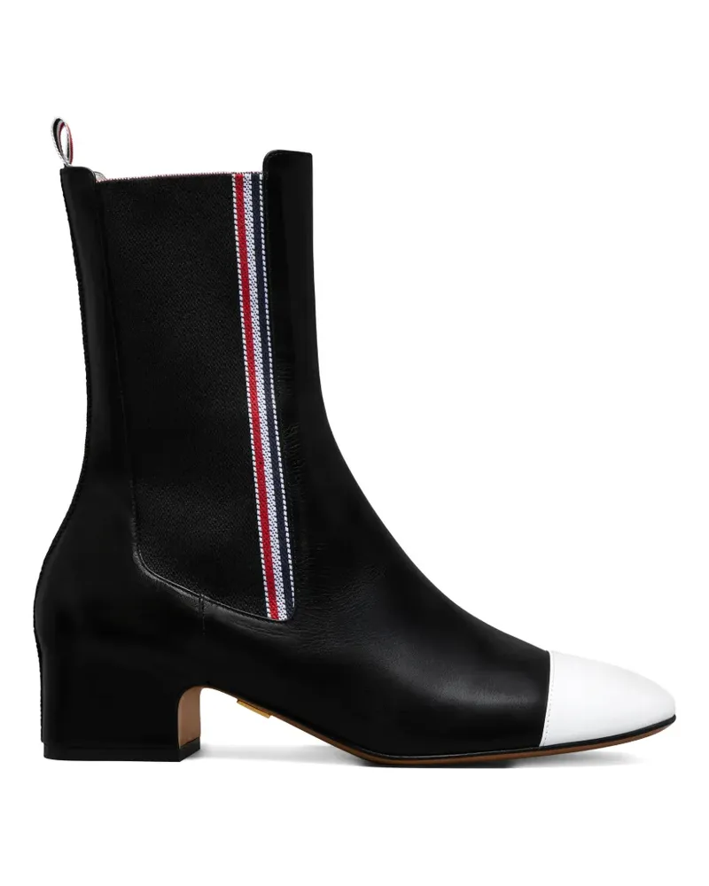Thom Browne stripe-detail cap-toe chelsea boots - Schwarz Schwarz