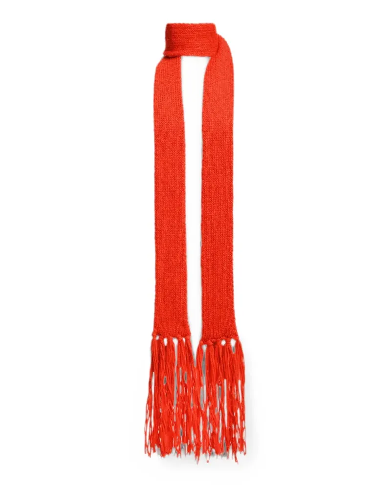 Essentiel Korte Schal mit Fransen - Rot Rot