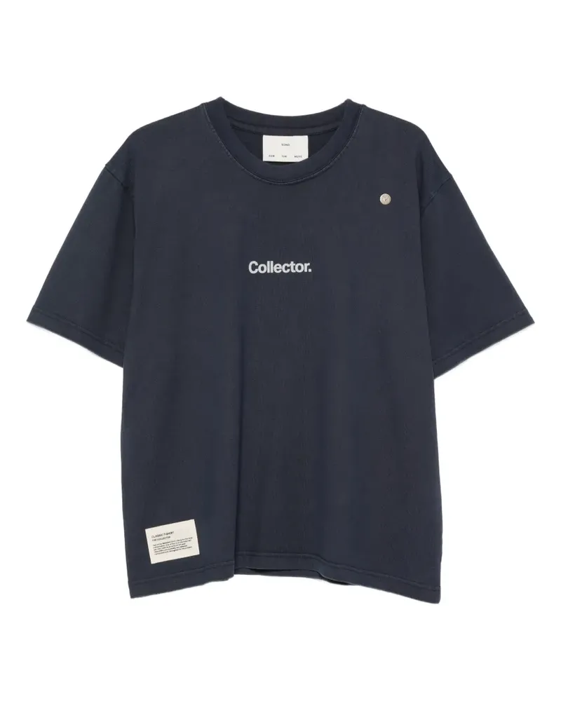 Song For The Mute x Birkenstock logo-print crew-neck T-shirt - Blau Blau