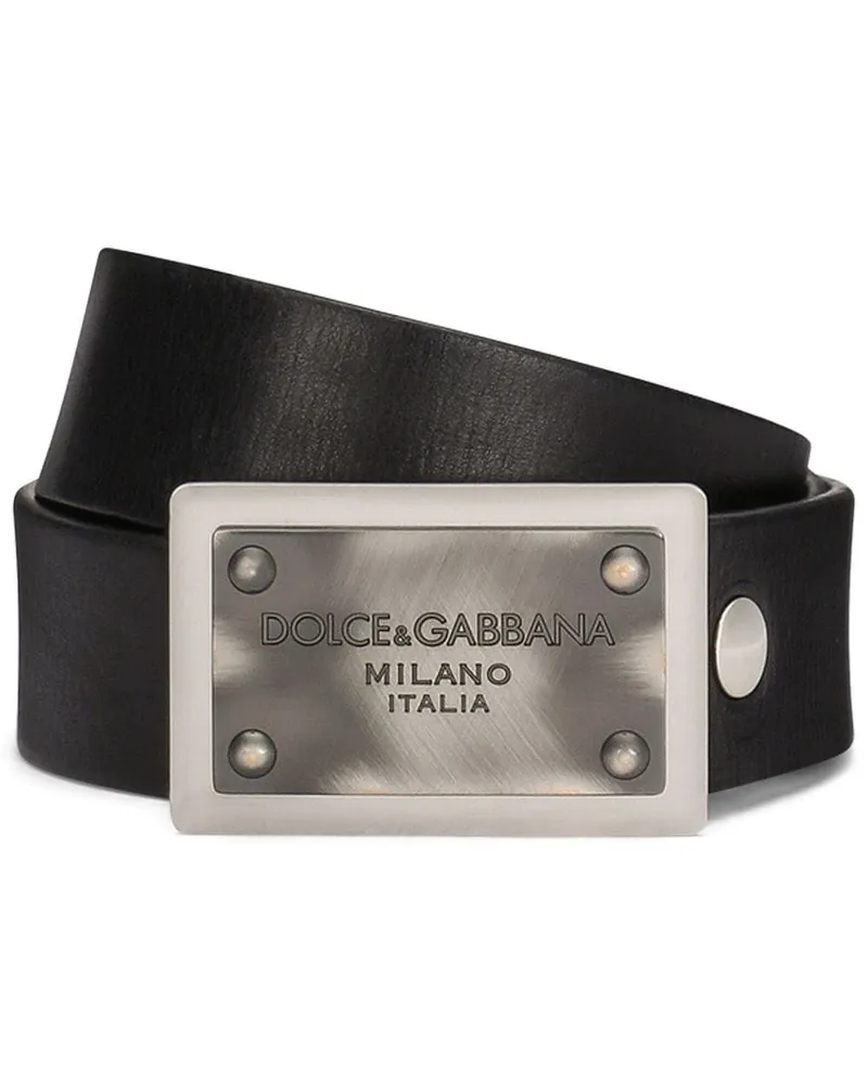 Dolce & Gabbana Gürtel mit Logo-Schnalle - Schwarz Schwarz