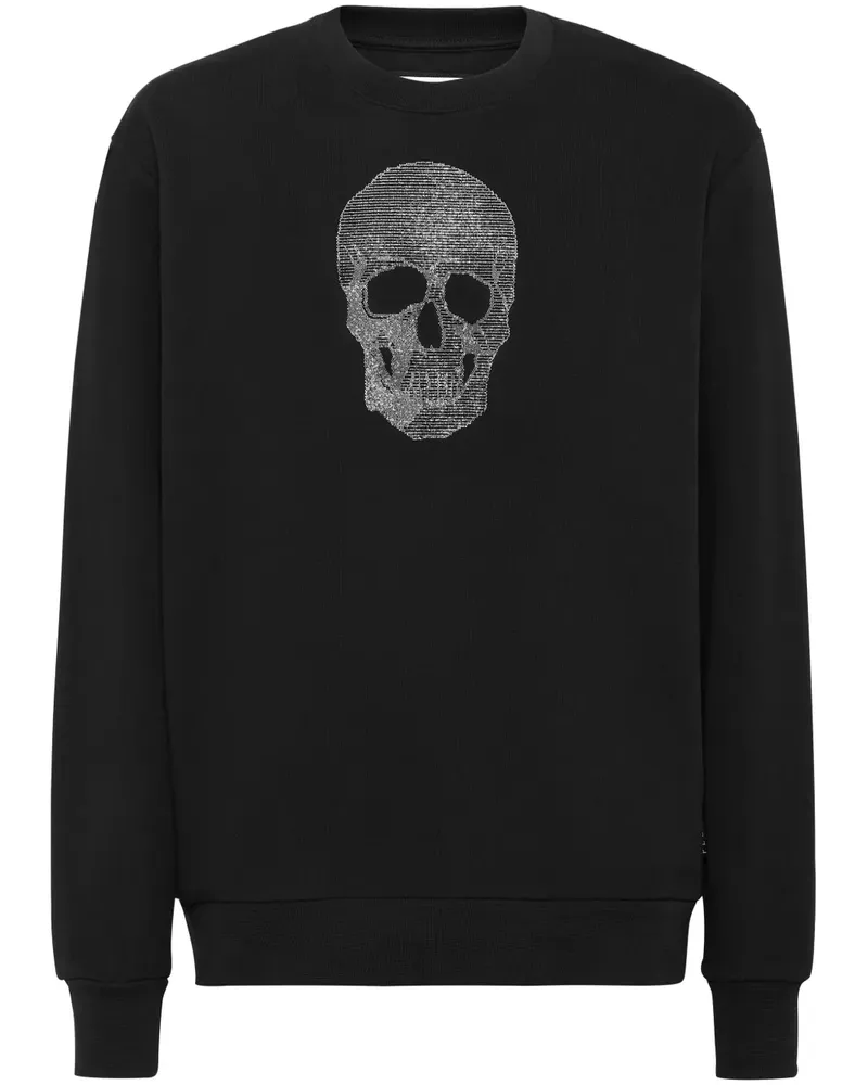 Philipp Plein Sweatshirt mit strassverziertem Totenkopf - Schwarz Schwarz