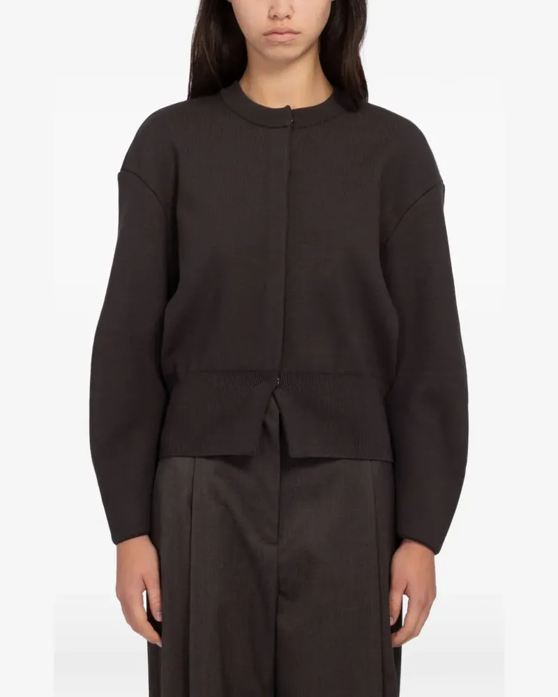 AMOMENTO Cardigan mit runden Ärmeln - Braun Braun