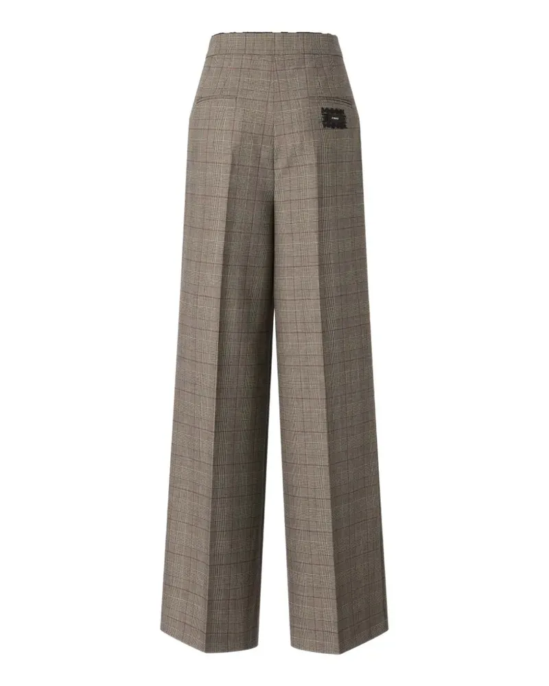 Pinko Karierte Hose mit Spitzenborte - Nude Nude