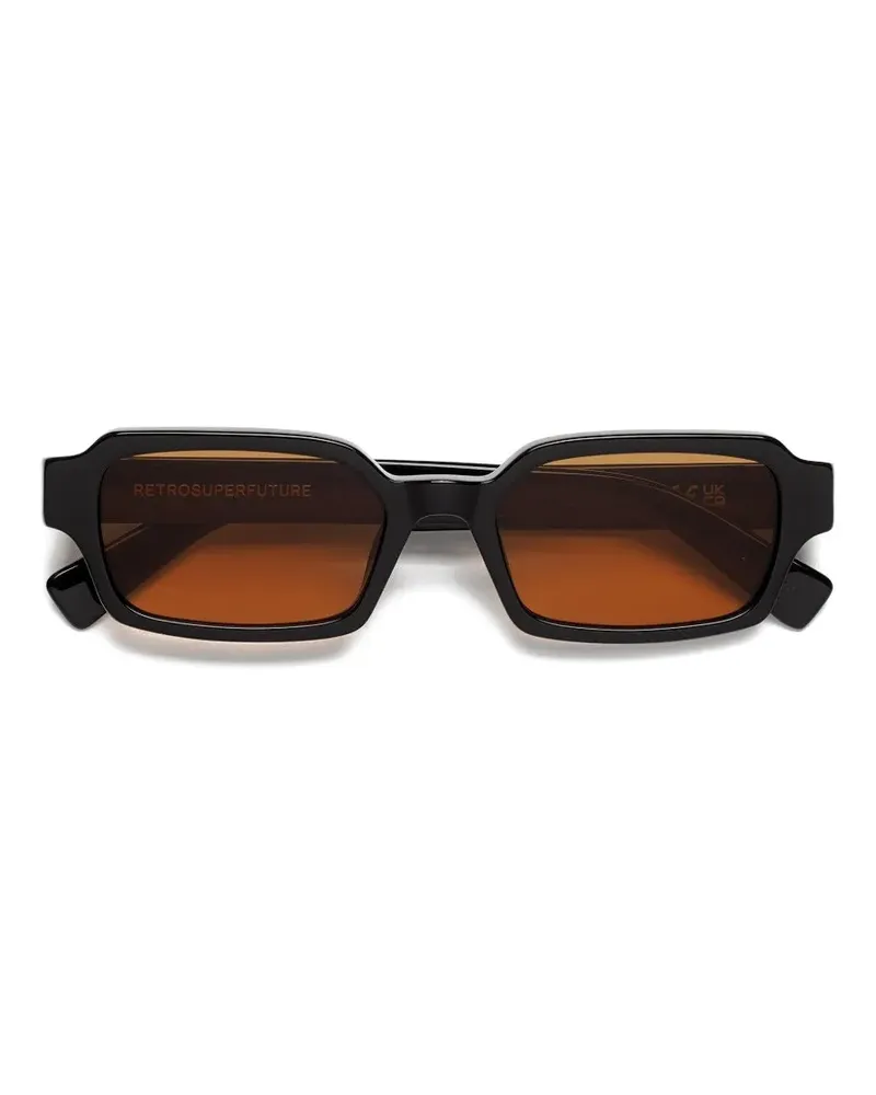 RETROSUPERFUTURE Carino Refined Sonnenbrille mit eckigem Gestell - Schwarz Schwarz