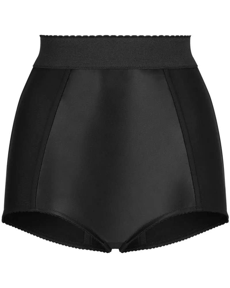 Dolce & Gabbana High-Waist-Slip mit Wellensaum - Schwarz Schwarz