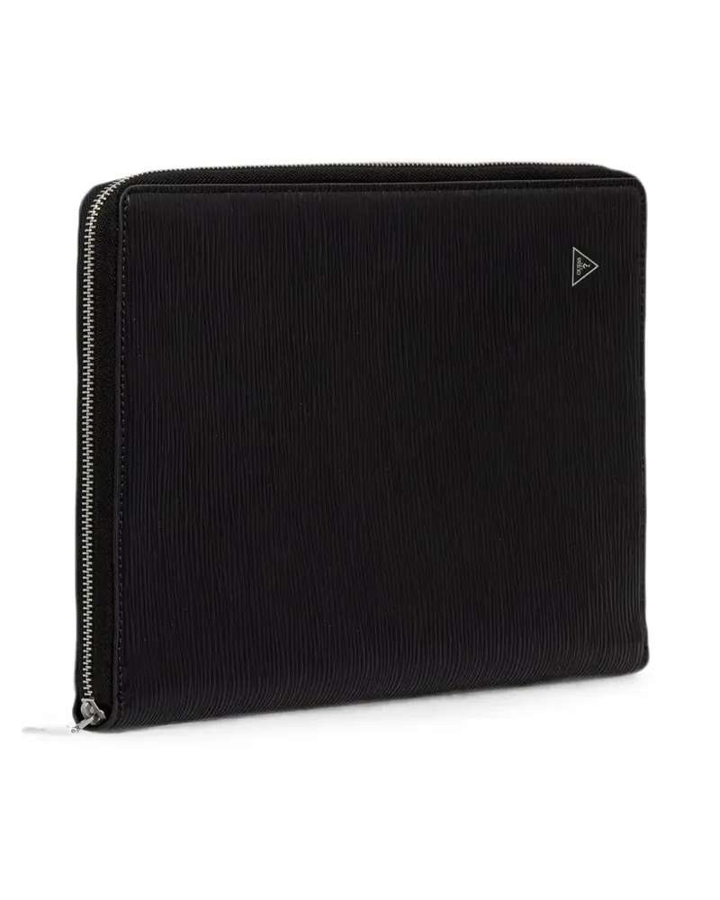 Guess Milano logo-plaque textured wallet - Schwarz Schwarz