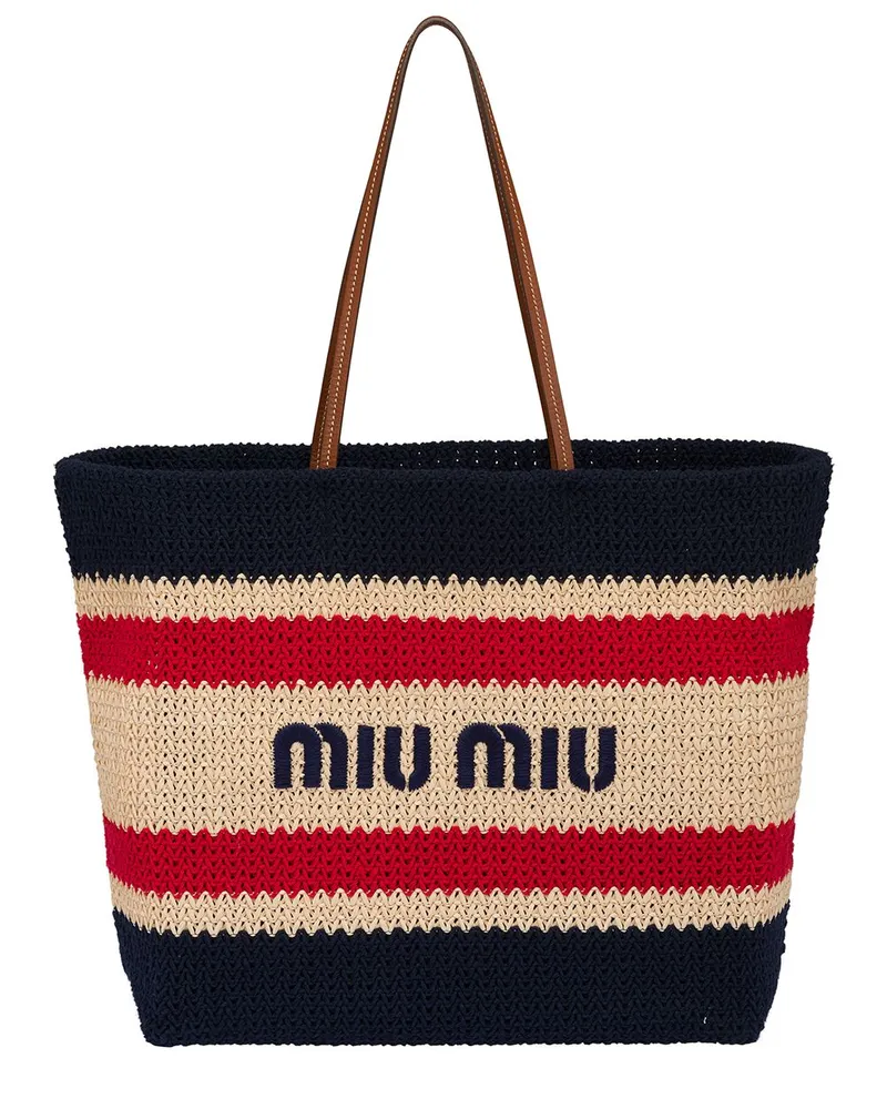 Miu Miu Shopper mit Logo-Print - Nude Nude