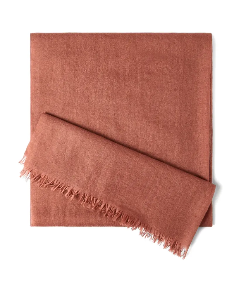Brunello Cucinelli fringed scarf - Orange Orange