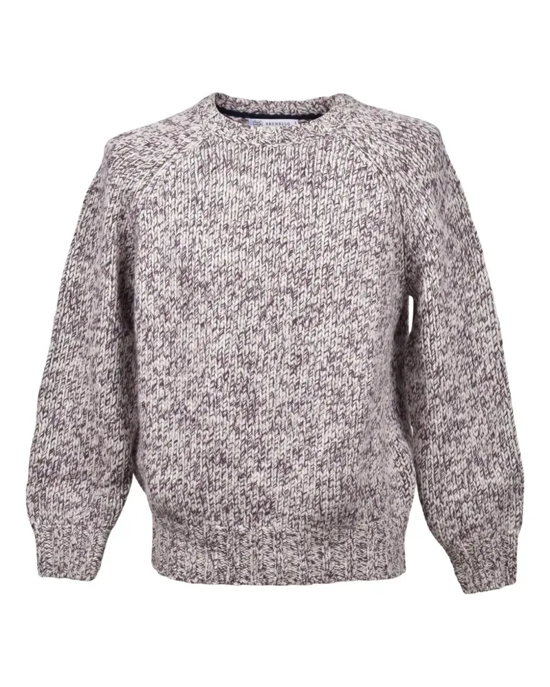 Brunello Cucinelli Grob gestrickter Pullover mit Raglanärmeln - Nude Nude