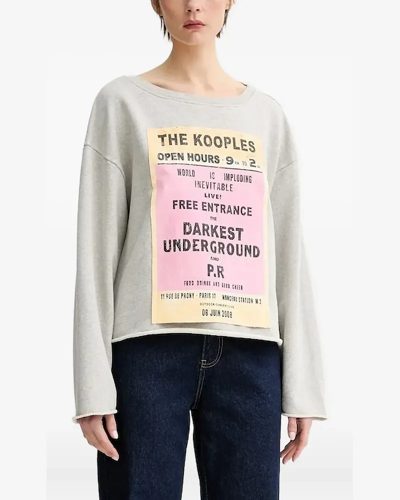 The Kooples Sweatshirt mit grafischem Print - Grau Grau