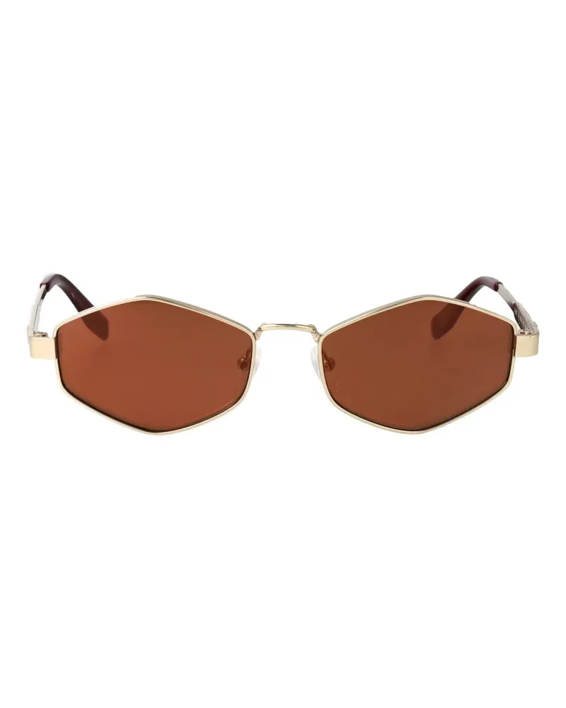 Karl Lagerfeld geometric-frame monogram sunglasses - Gold Gold
