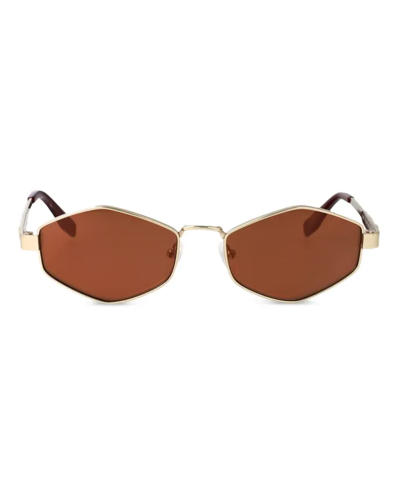 Karl Lagerfeld geometric-frame monogram sunglasses - Gold Gold