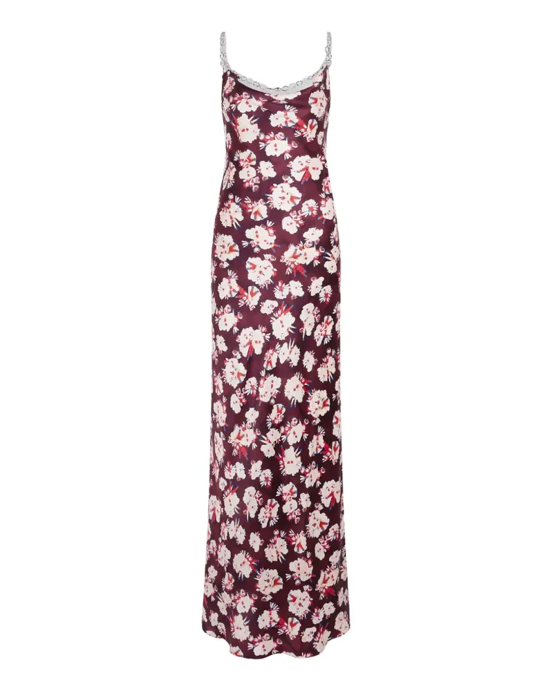 Paco Rabanne floral-patterned chain-link maxi dress - Rot Rot