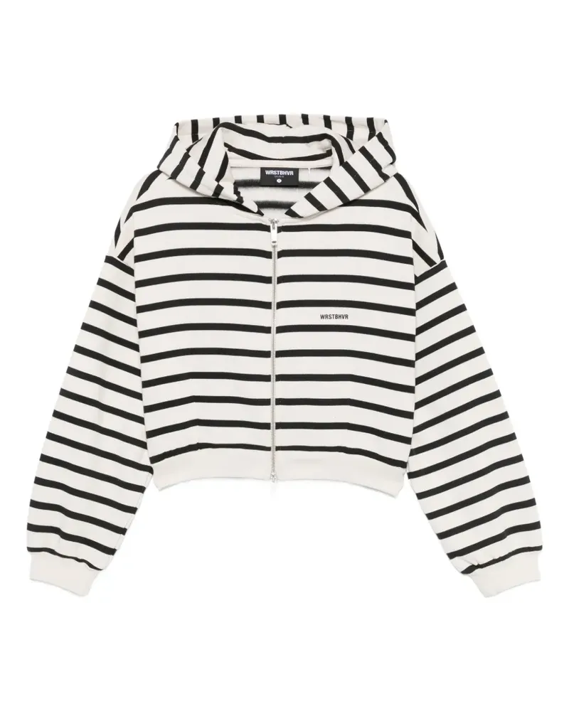 WRSTBHVR striped zip-up hoodie - Nude Nude