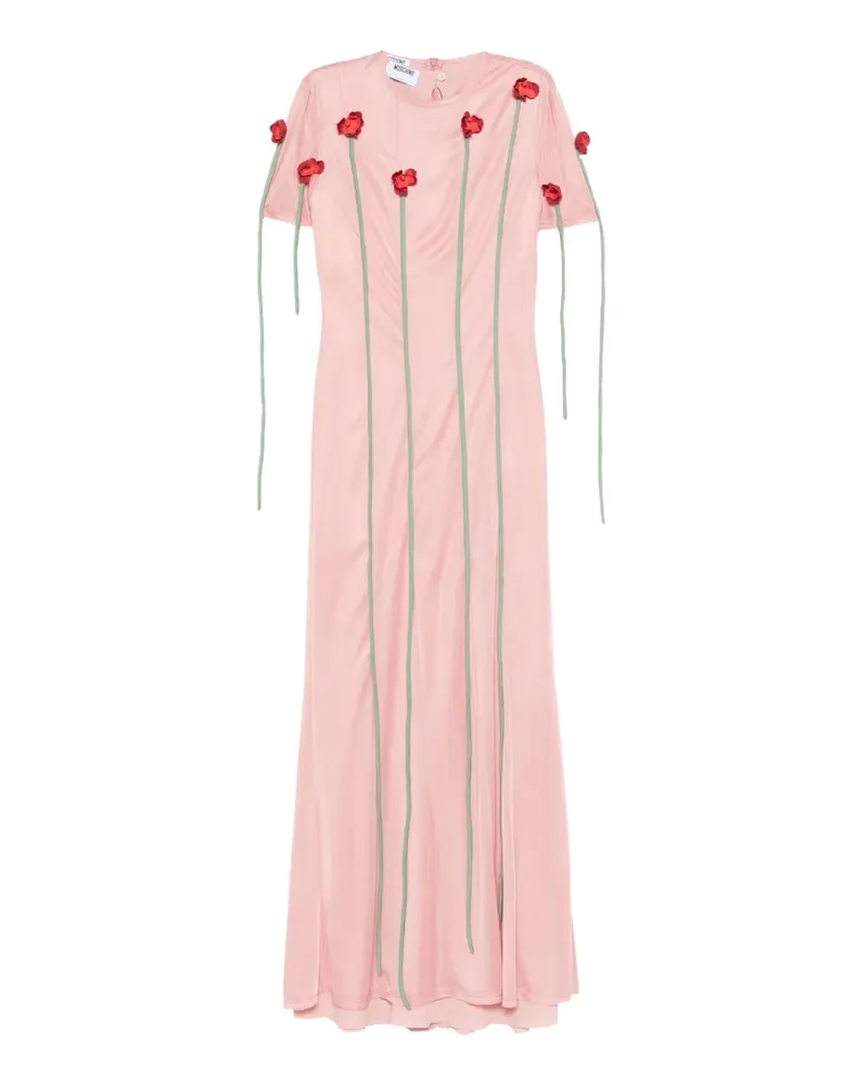 Moschino floral-appliqued midi dress - Rosa Rosa