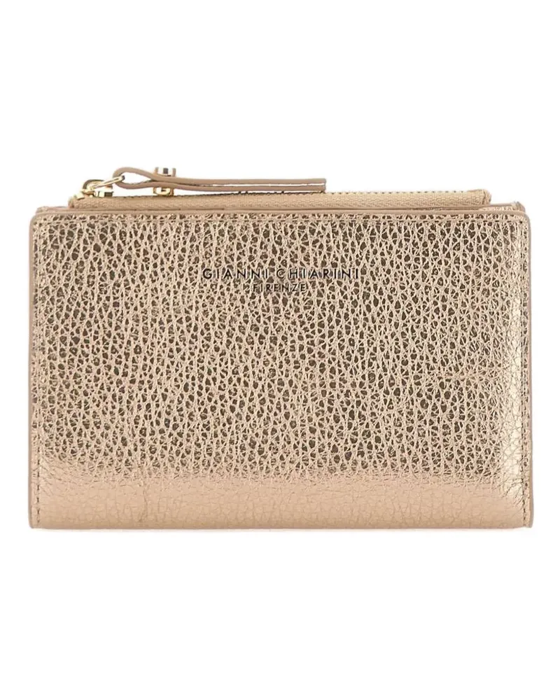 Gianni Chiarini Dollaro logo printed leather wallet - Gold Gold