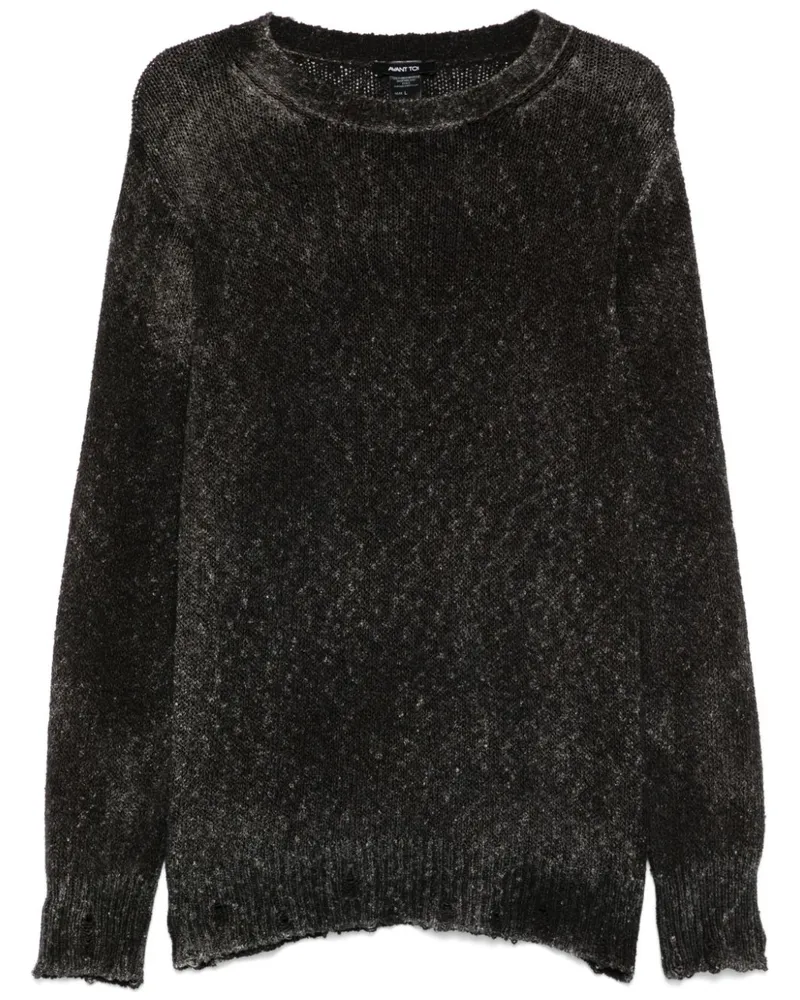 Avant Toi Pullover im Distressed-Look - Grau Grau