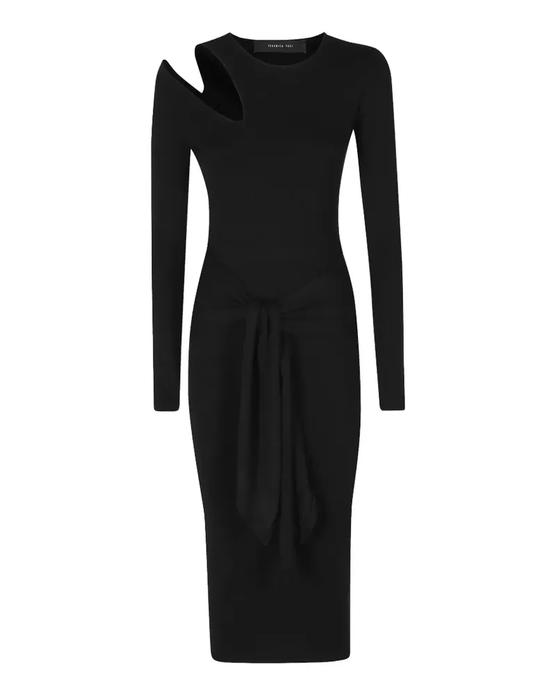 Federica Tosi Midikleid mit Cut-Out - Schwarz Schwarz