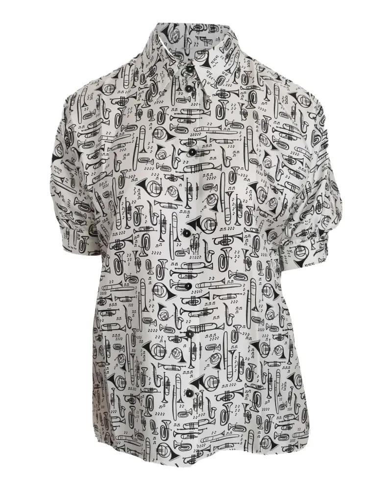 Dolce & Gabbana Hemd mit grafischem Print - Weiß Weiß