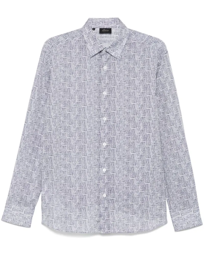 Brioni Hemd mit Print - Blau Blau
