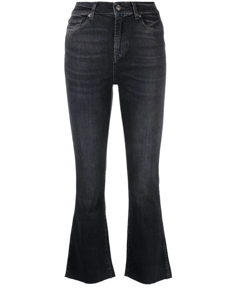 7 for all mankind Ausgestellte Cropped-Jeans - Schwarz Schwarz