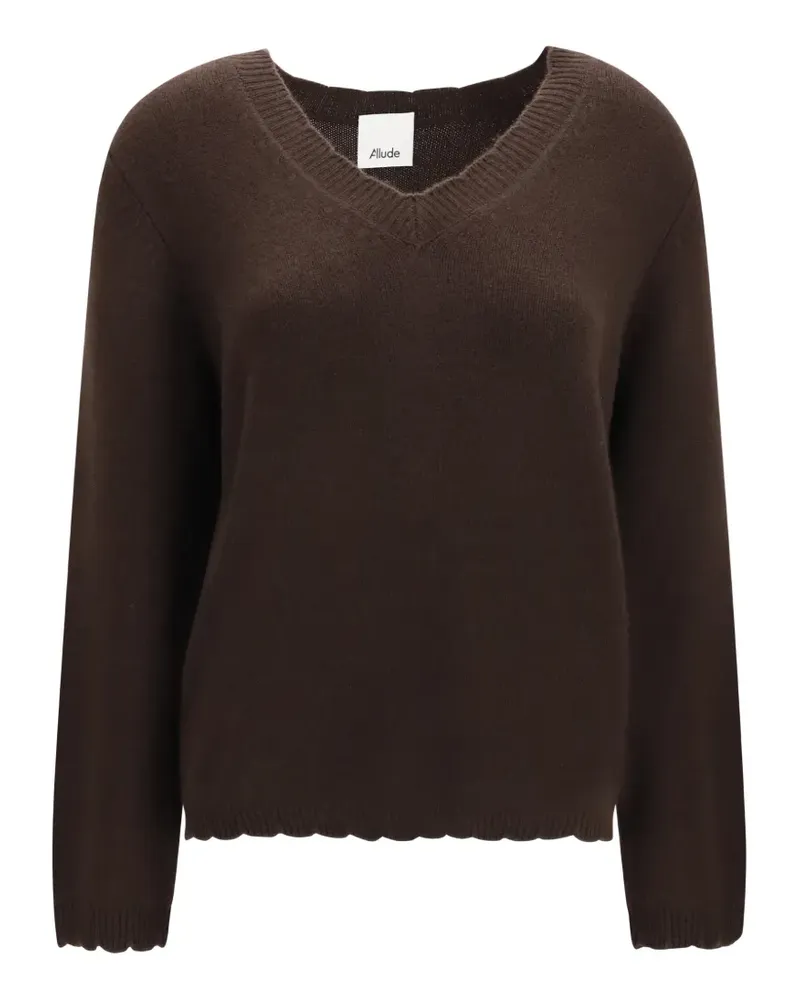 ALLUDE Pullover mit geripptem Saum - Braun Braun
