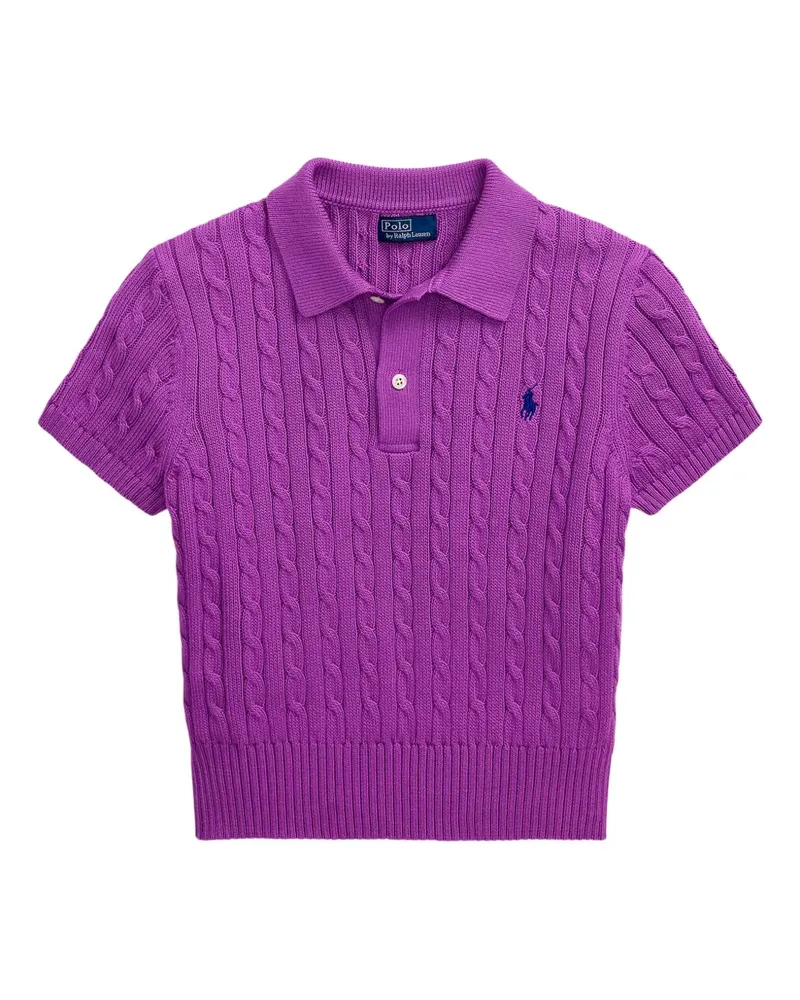 Ralph Lauren Poloshirt mit Zopfmuster - Violett Violett