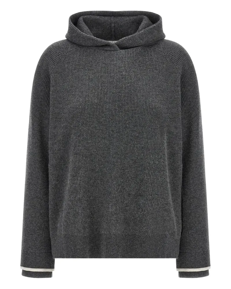 Brunello Cucinelli Gerippter Kapuzenpullover - Grau Grau