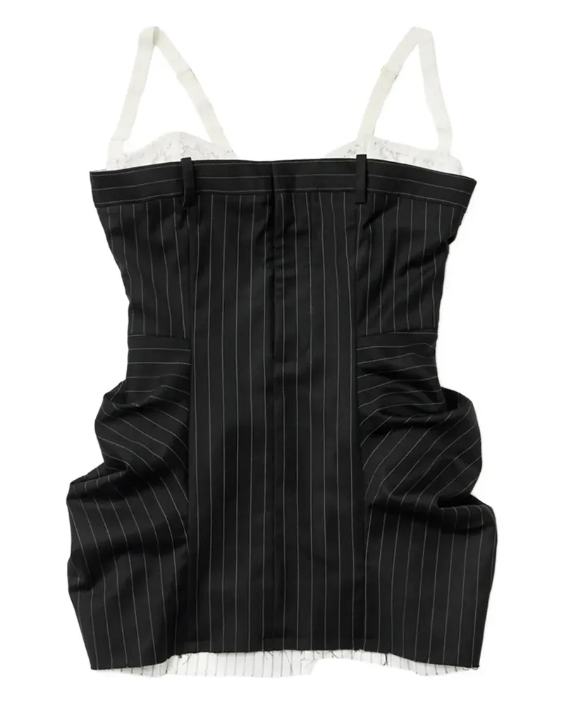 Dilara Findikoglu Minikleid mit Nadelstreifen - Schwarz Schwarz
