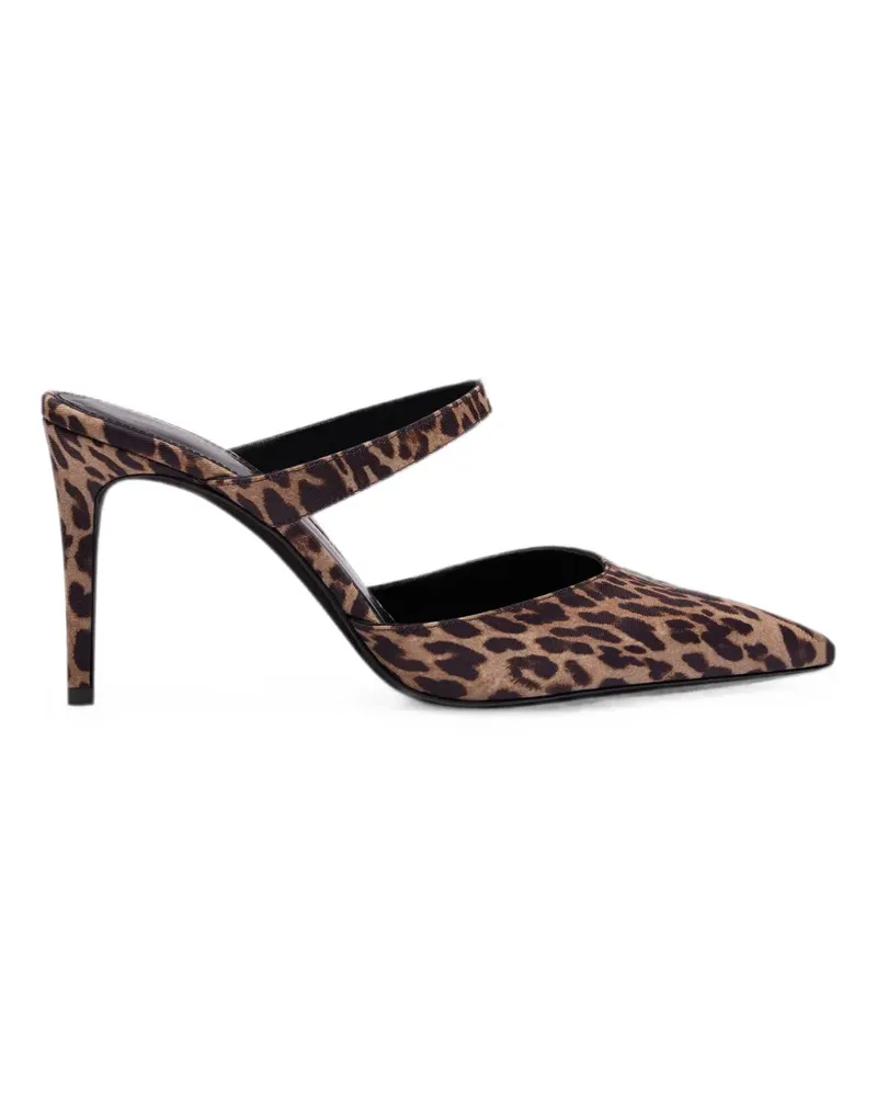 Stuart Weitzman Stuart Power leopard-print mules - Braun Braun