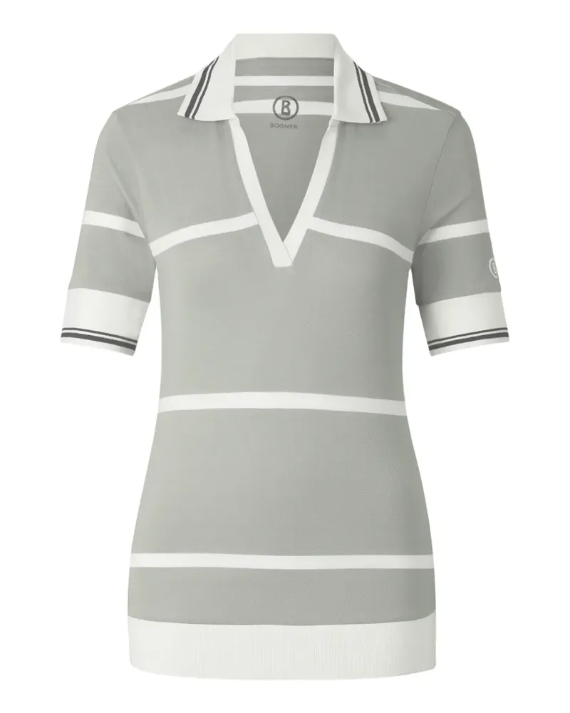 Bogner Gestreiftes Jessi Poloshirt aus Piqué - Grün Grün