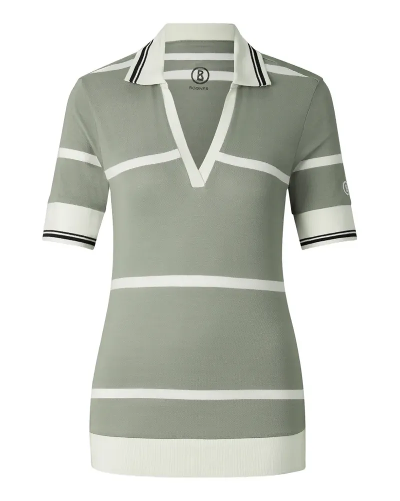 Bogner Gestreiftes Jessi Poloshirt aus Piqué - Grün Grün