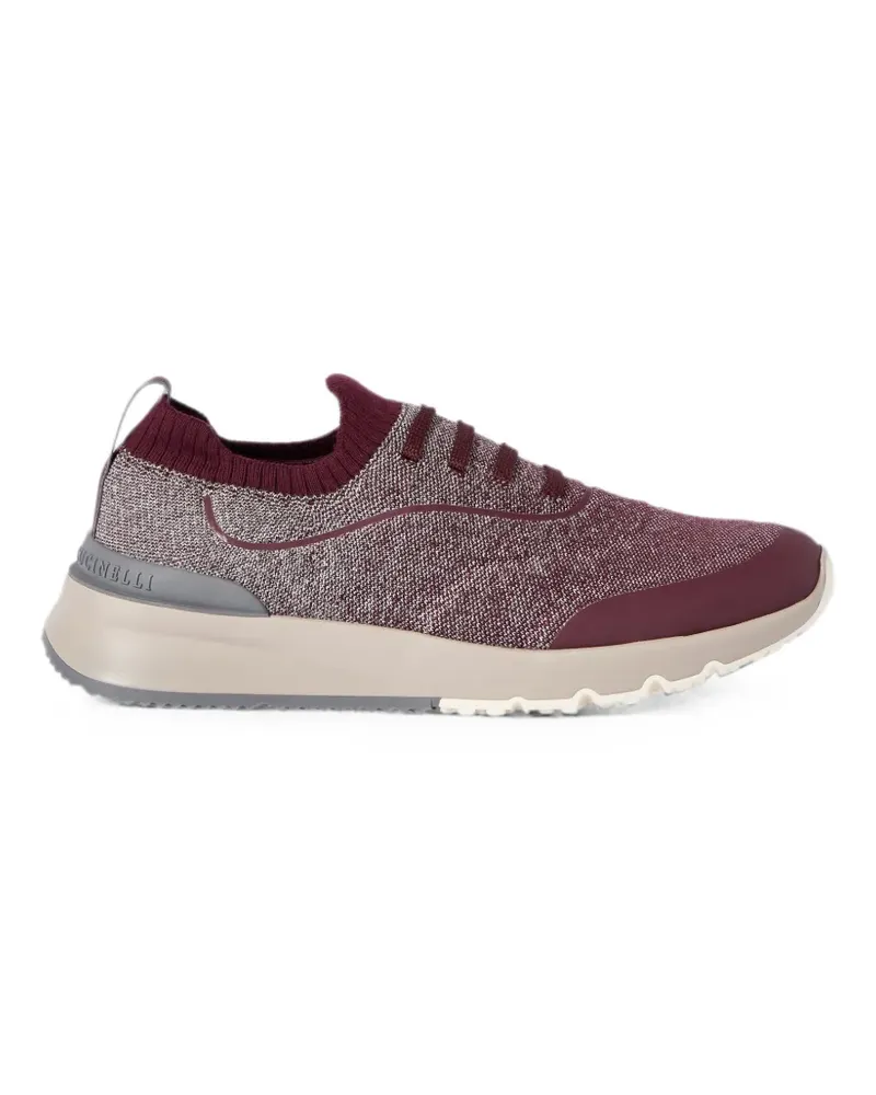 Brunello Cucinelli Strick-Laufschuhe aus Techno-Baumwolle mit heißverklebten Details - Rot Rot
