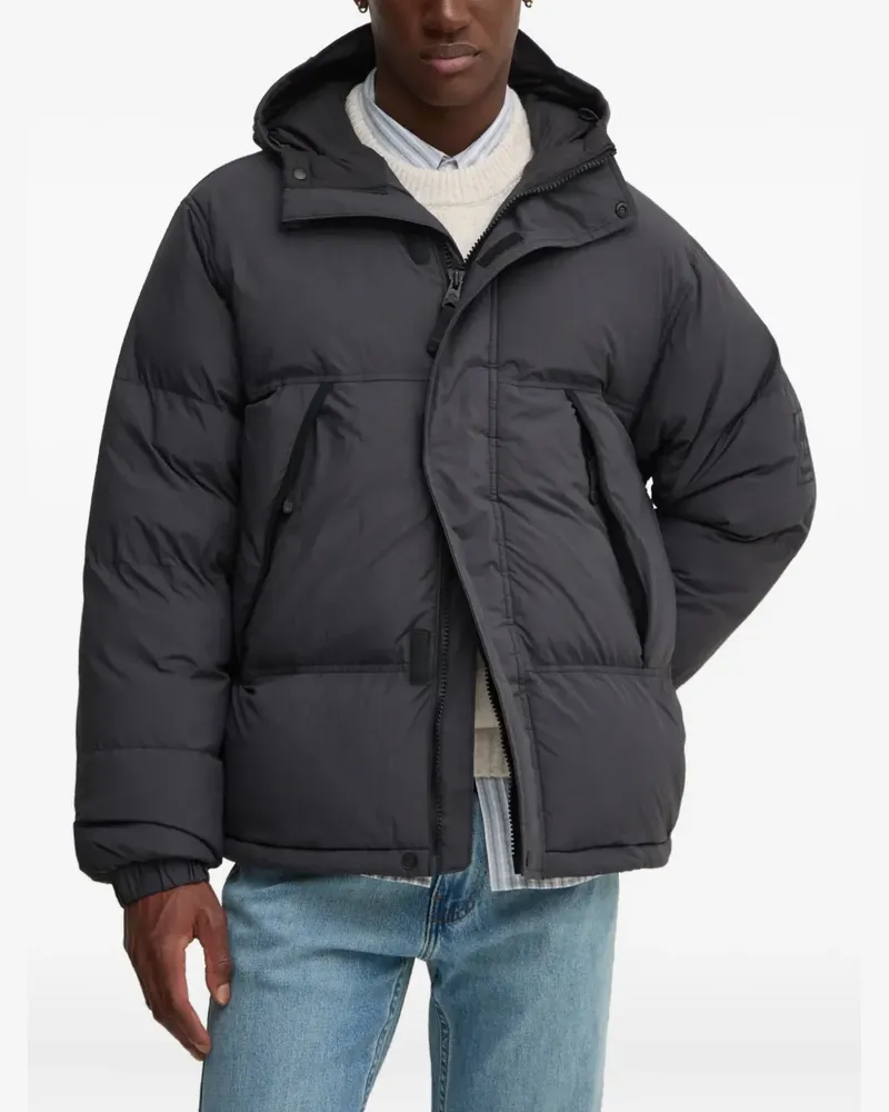 Timberland hooded logo-patch padded jacket - Schwarz Schwarz