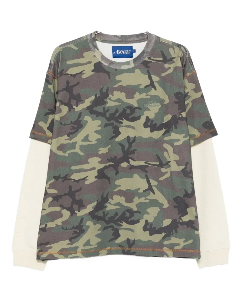 AWAKE NY T-Shirt mit Camouflage-Print - Grün Grün