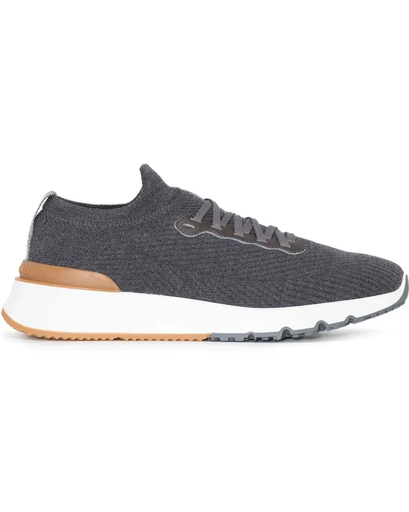 Brunello Cucinelli Sneakers in Strickoptik - Grau Grau