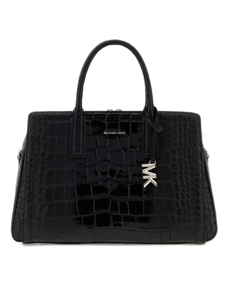 Michael Kors Satchel-Tasche aus Leder mit Kroko-Effekt - Schwarz Schwarz