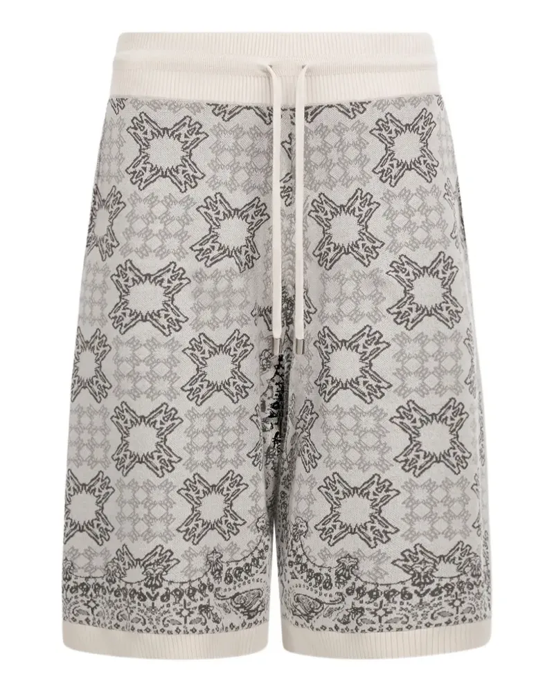 Amiri Ma Quad Shorts aus Mesh-Strick mit Check - Grau Grau
