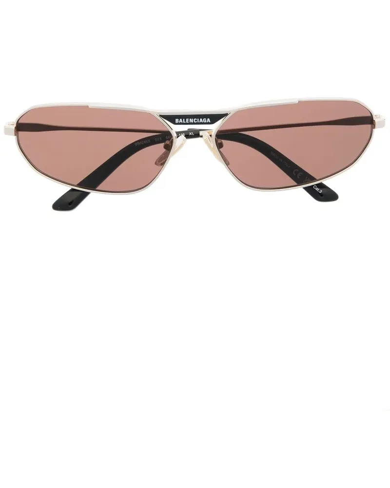 Balenciaga Sonnenbrille mit ovalem Gestell - Gold Gold