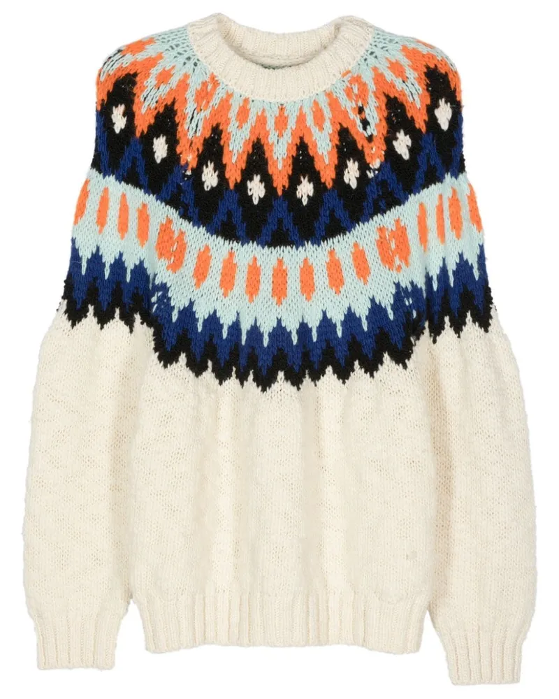 forte_forte Pullover mit Fair-Isle-Motiv Nude