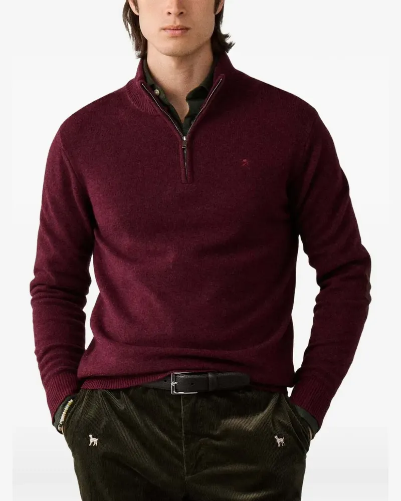 Hackett Pullover mit kurzem Reißverschluss - Rot Rot