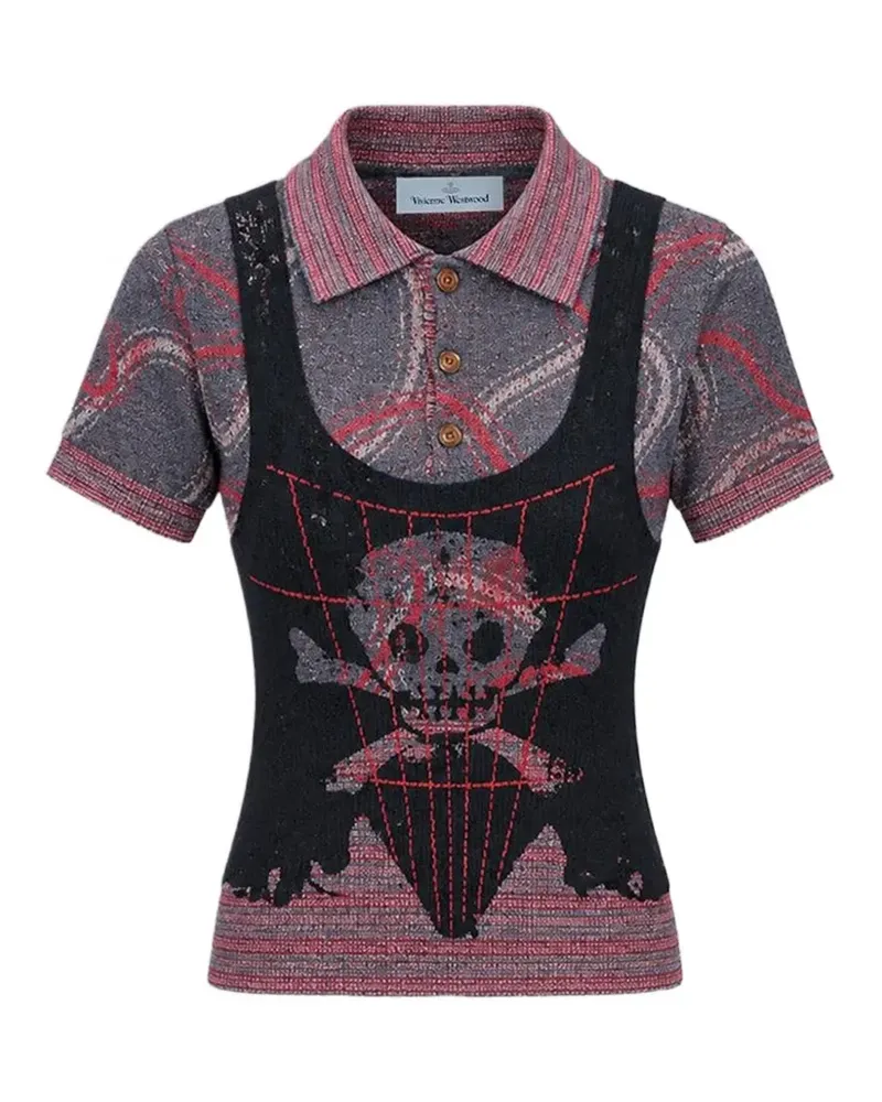 Vivienne Westwood Cutlass skull-print polo shirt - Grau Grau