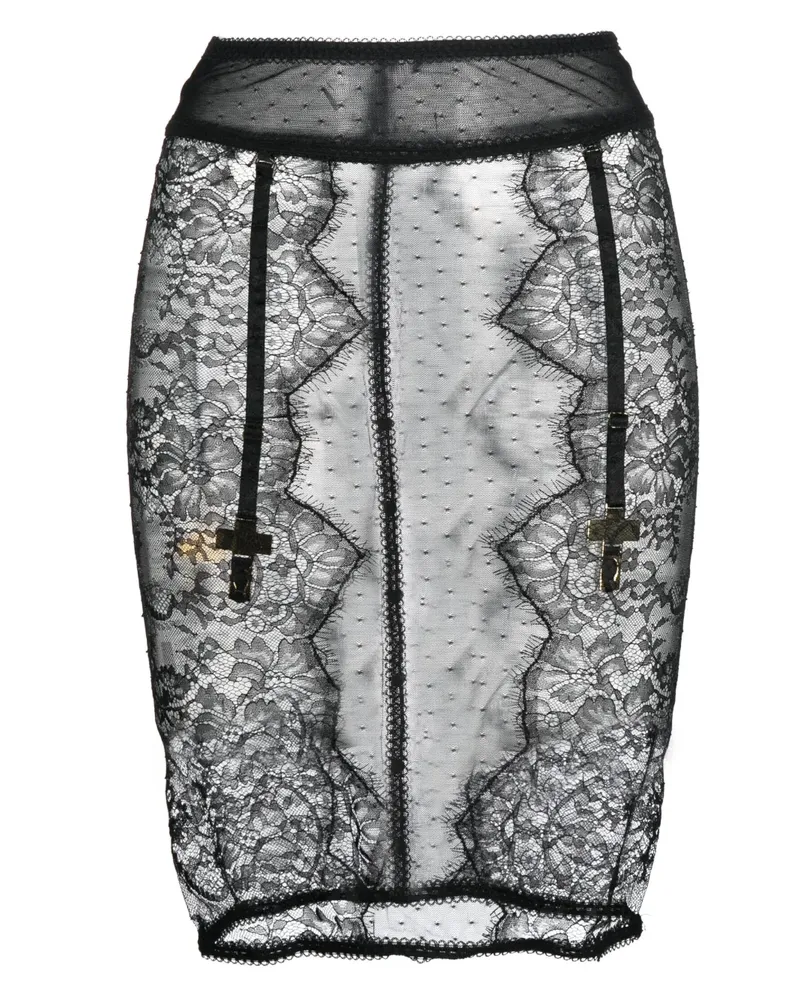 Maison Close Inspiration Divine Spitzenrock - Schwarz Schwarz