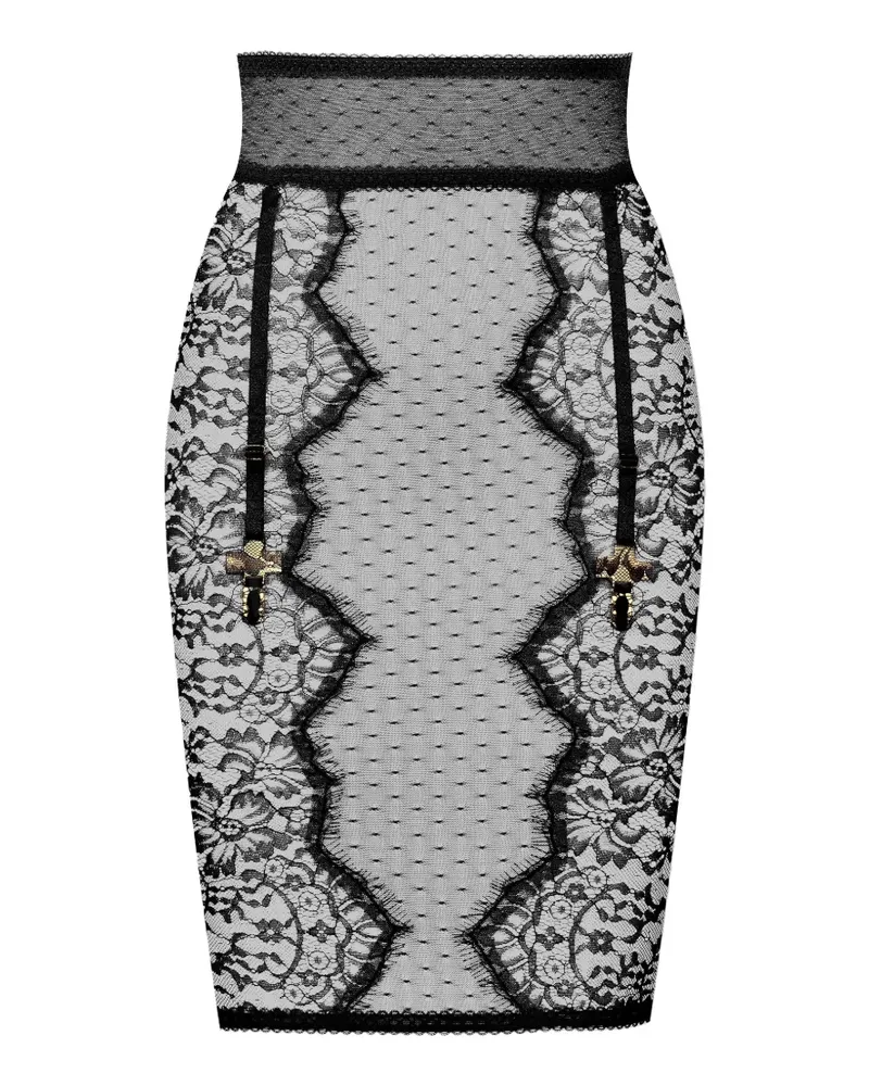 Maison Close Inspiration Divine Spitzenrock - Schwarz Schwarz