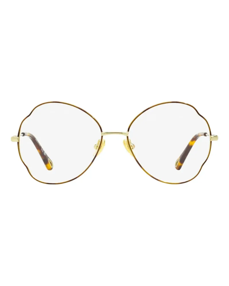 Chloé Brille mit rundem Gestell und Wellenkante - Gold Gold
