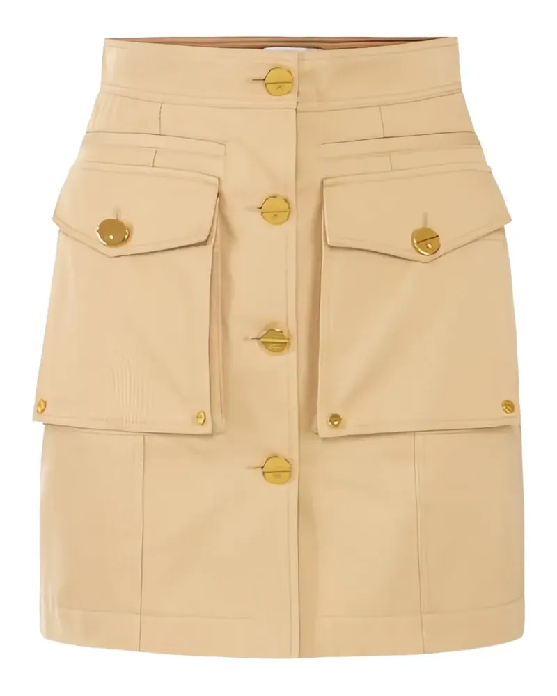 Elisabetta Franchi Minirock mit geknöpfter Tasche - Nude Nude